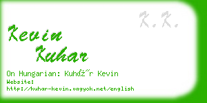kevin kuhar business card